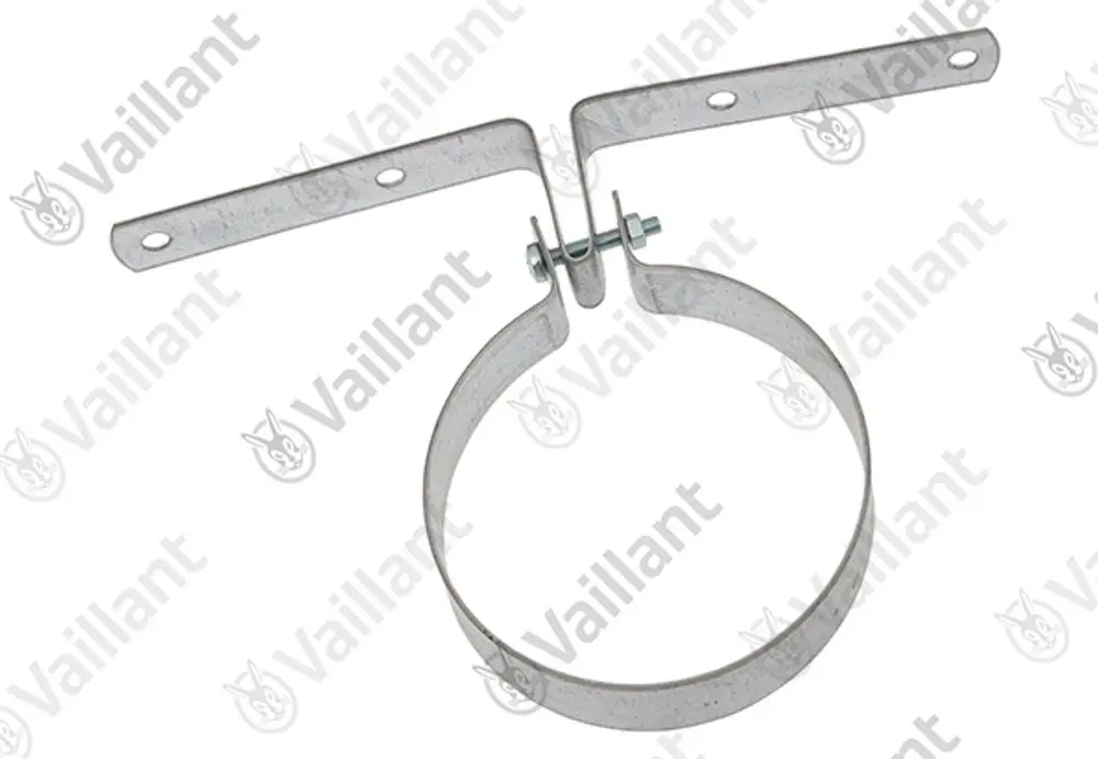 Vaillant Halterung aus Metall mit runder Halbschale und zwei seitlichen Befestigungsarmen zur Montage.
